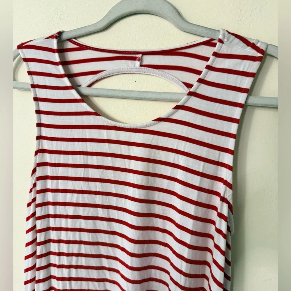 Wishlist Red and White Striped Sleeveless Dress, no size tag, Soft and Stretchy - Picture 2 of 4